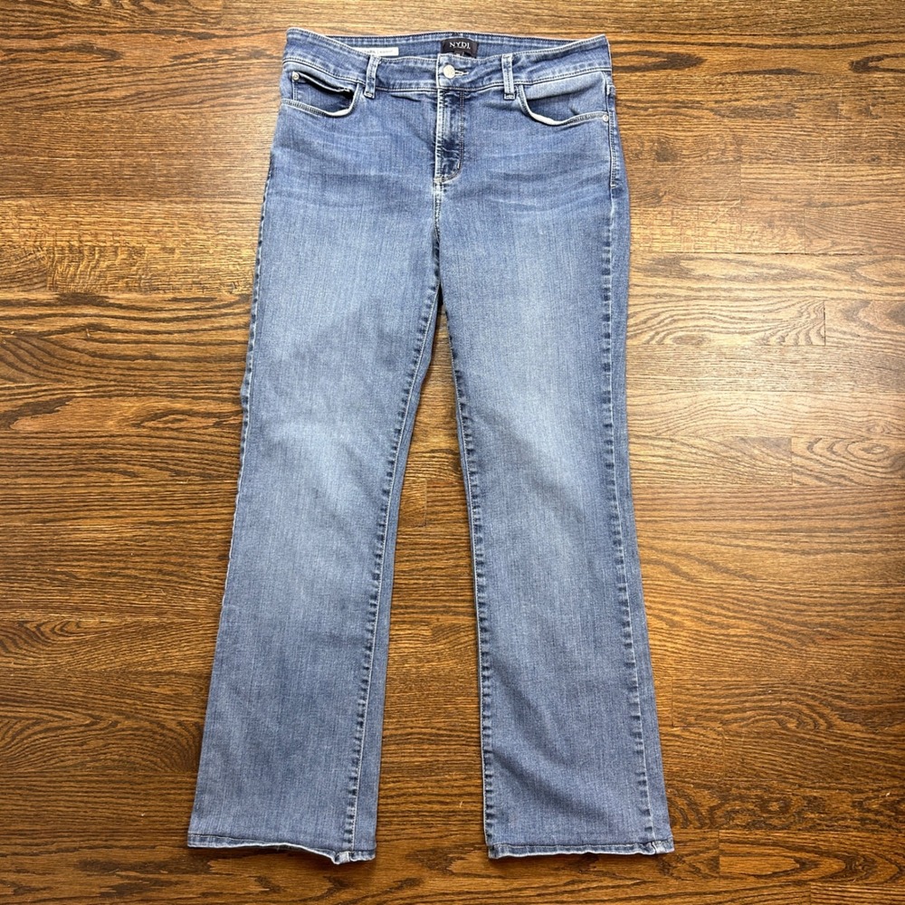 NYDJ Barbara Bootcut Jeans Womens 10 Medium Wash Blue Denim High Rise Stretch